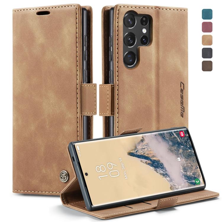 For Samsung Galaxy S25 Ultra 5G CaseMe 013 Multifunctional Horizontal Flip Leather Phone Case(Brown)