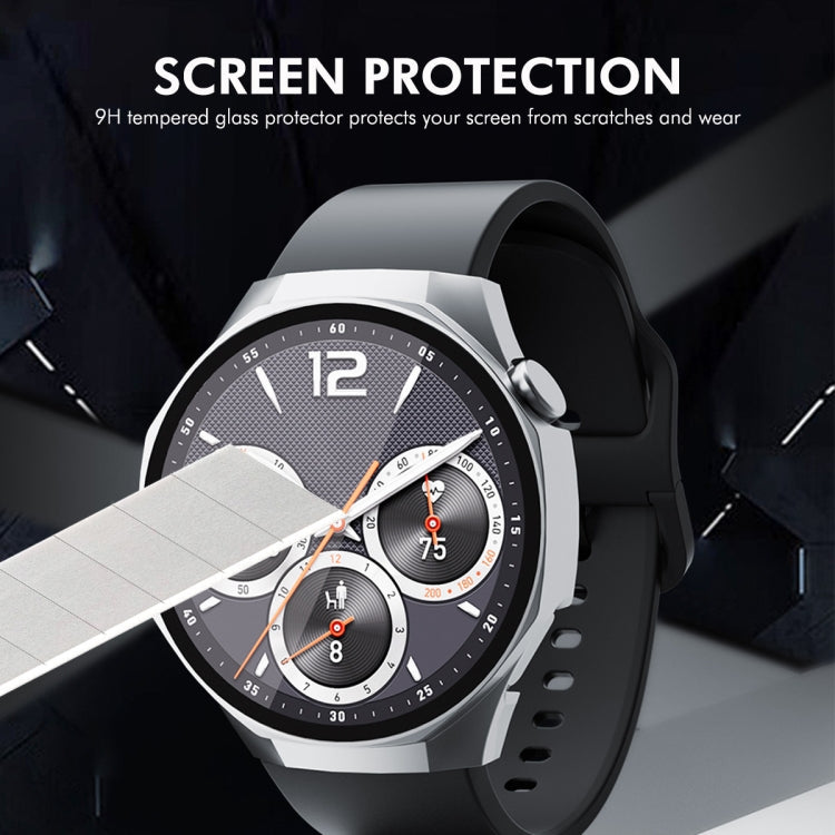 For Huawei Watch GT 5 Pro 42mm ENKAY Hat-Prince Tempered Glass Film Integrated PC Watch Case(White)