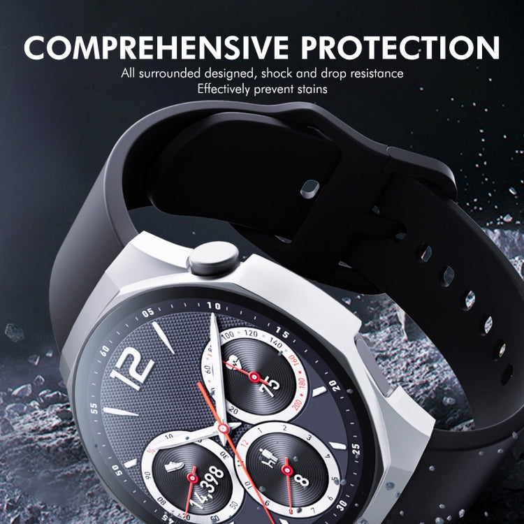 For Huawei Watch GT 5 Pro 42mm ENKAY Hat-Prince Tempered Glass Film Integrated PC Watch Case(Dark Blue)