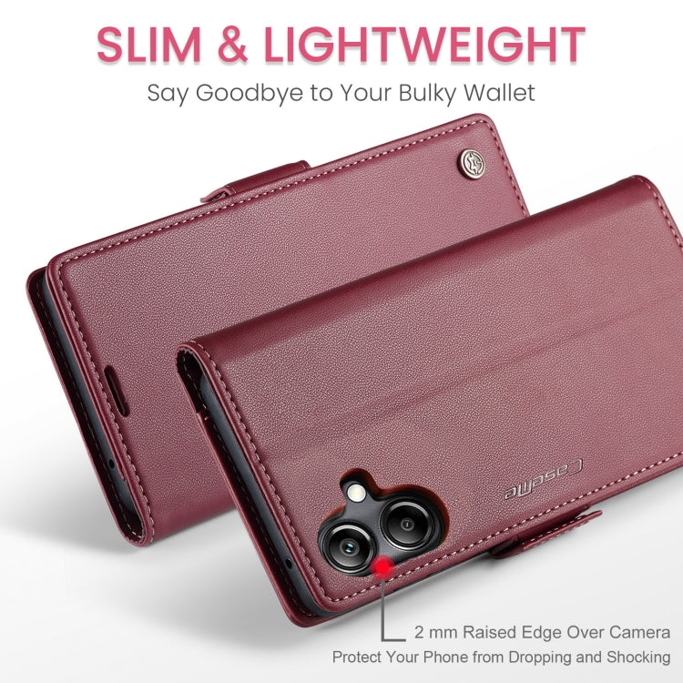 For Samsung Galaxy A07 / A06 CaseMe 023 Butterfly Buckle Litchi Texture RFID Anti-theft Leather Phone Case(Red)