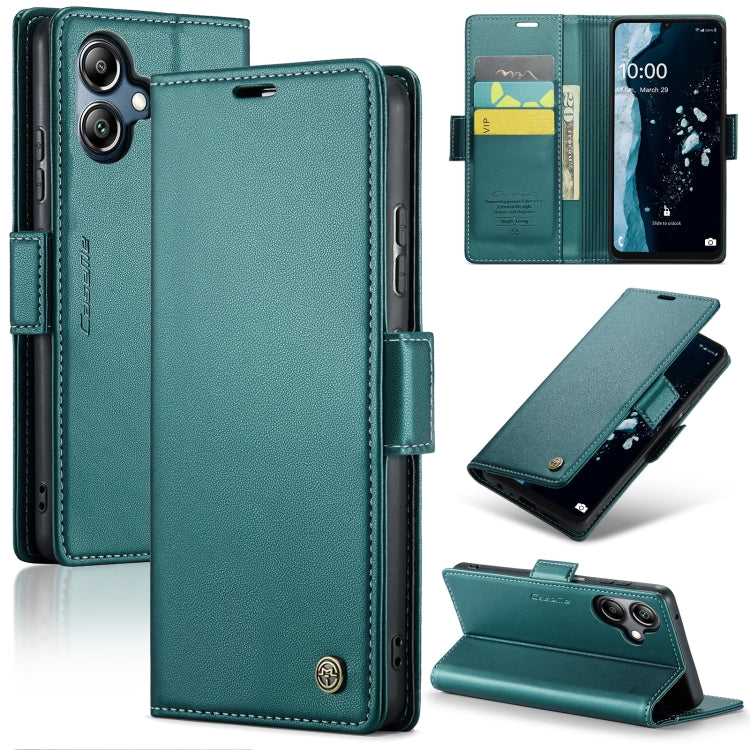 For Samsung Galaxy A07 / A06 CaseMe 023 Butterfly Buckle Litchi Texture RFID Anti-theft Leather Phone Case(Green)