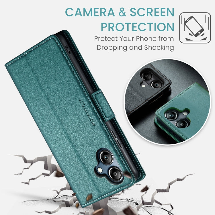 For Samsung Galaxy A07 / A06 CaseMe 023 Butterfly Buckle Litchi Texture RFID Anti-theft Leather Phone Case(Green)