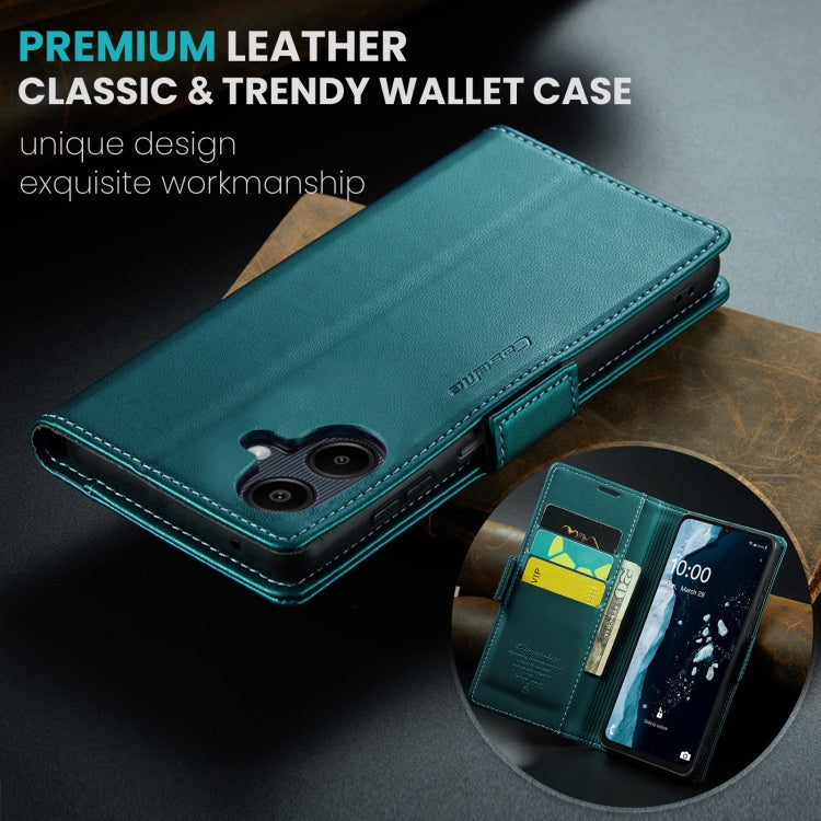For Samsung Galaxy A07 / A06 CaseMe 023 Butterfly Buckle Litchi Texture RFID Anti-theft Leather Phone Case(Green)