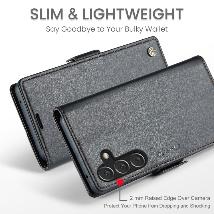 For Samsung Galaxy A16 5G CaseMe 023 Butterfly Buckle Litchi Texture RFID Anti-theft Leather Phone Case(Black)