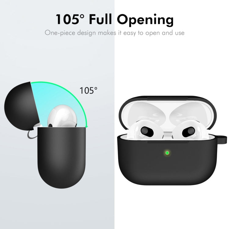 For Apple AirPods 4 2024 ENKAY Hat-Prince Thickened Silicone Case with Hook and Anti-lost Silicone Earbuds(Olive Green)