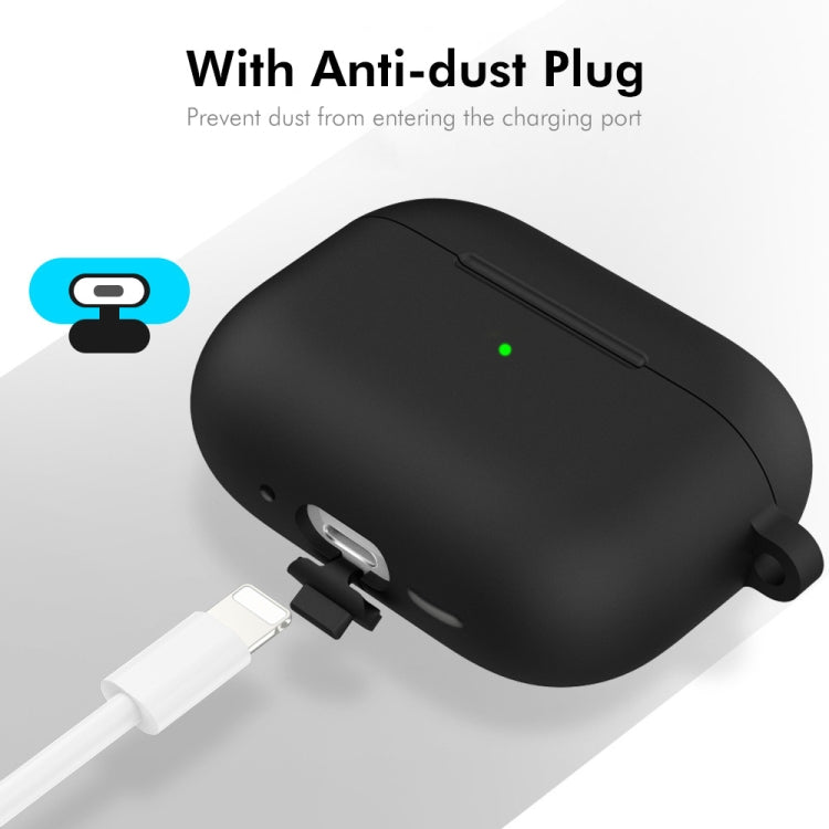 For Apple AirPods 4 2024 ENKAY Hat-Prince Thickened Silicone Case with Hook and Anti-lost Silicone Earbuds(Dark Blue)