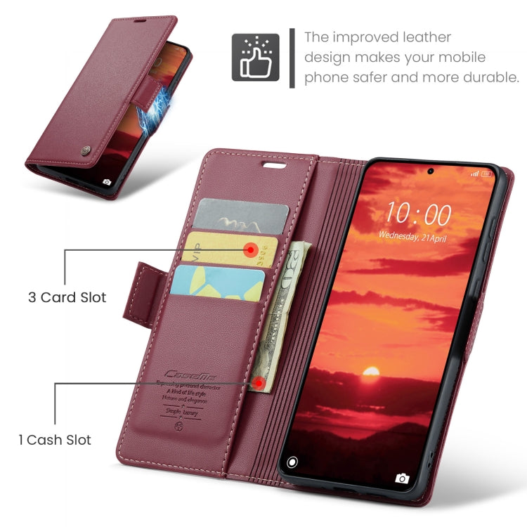 For Xiaomi 14T CaseMe 023 Butterfly Buckle Litchi Texture RFID Anti-theft Leather Phone Case(Red)