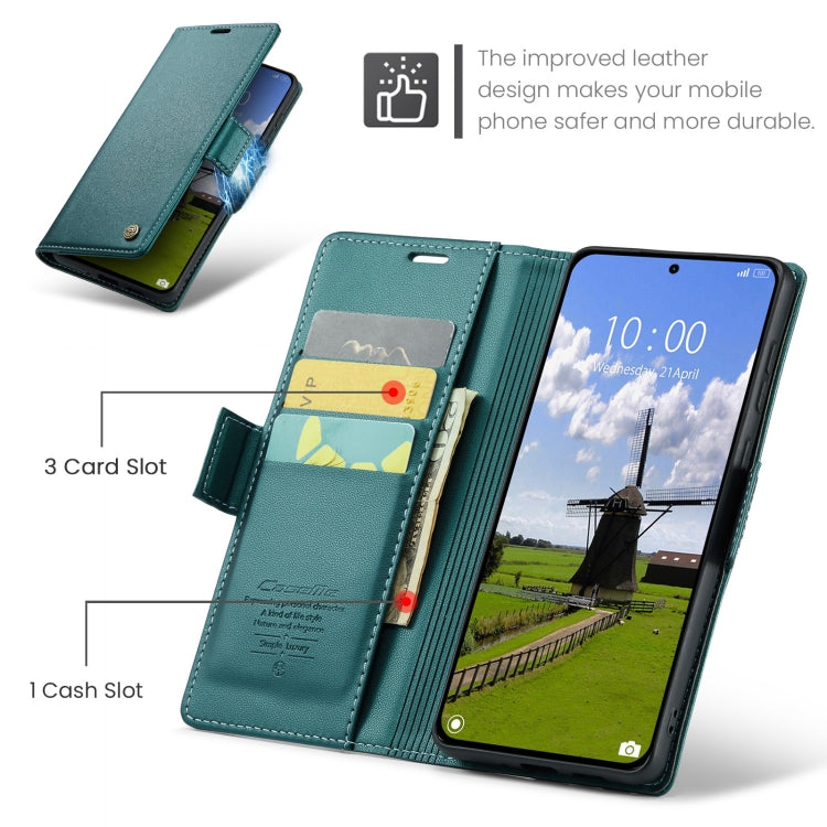 For Xiaomi 14T CaseMe 023 Butterfly Buckle Litchi Texture RFID Anti-theft Leather Phone Case(Green)