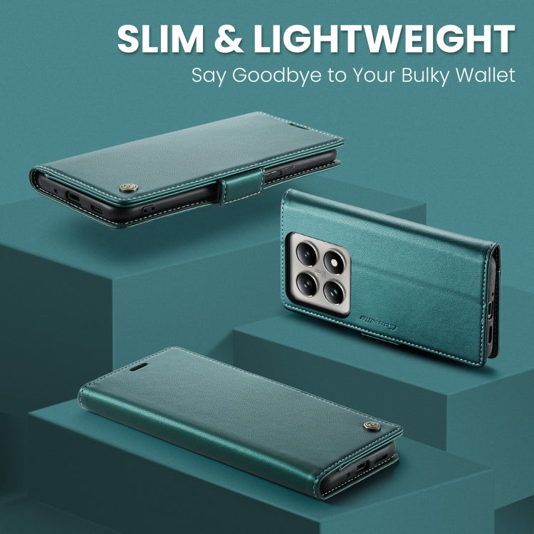 For Xiaomi 14T CaseMe 023 Butterfly Buckle Litchi Texture RFID Anti-theft Leather Phone Case(Green)