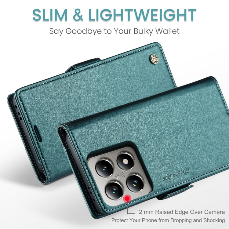 For Xiaomi 14T Pro CaseMe 023 Butterfly Buckle Litchi Texture RFID Anti-theft Leather Phone Case(Green)