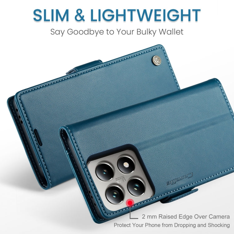 For Xiaomi 14T Pro CaseMe 023 Butterfly Buckle Litchi Texture RFID Anti-theft Leather Phone Case(Blue)