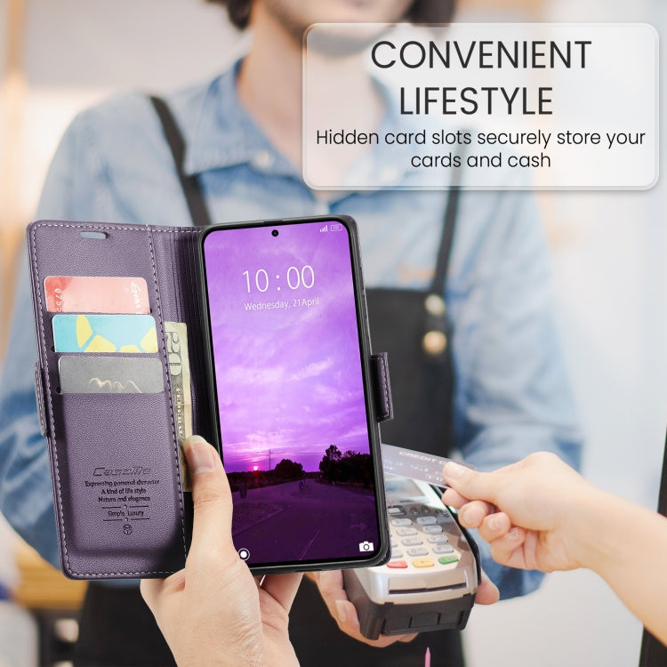 For Xiaomi 14T Pro CaseMe 023 Butterfly Buckle Litchi Texture RFID Anti-theft Leather Phone Case(Purple)