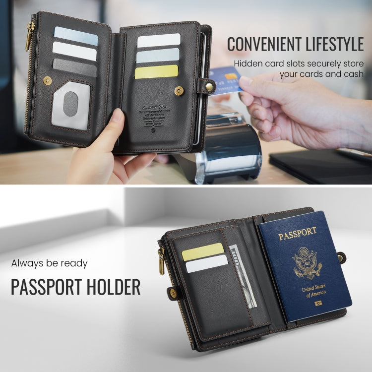 CaseMe-Me60 Multi-functional Anti-theft Swipe Passport Wallet(Black)