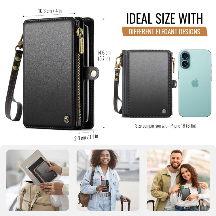 CaseMe-Me60 Multi-functional Anti-theft Swipe Passport Wallet(Black)