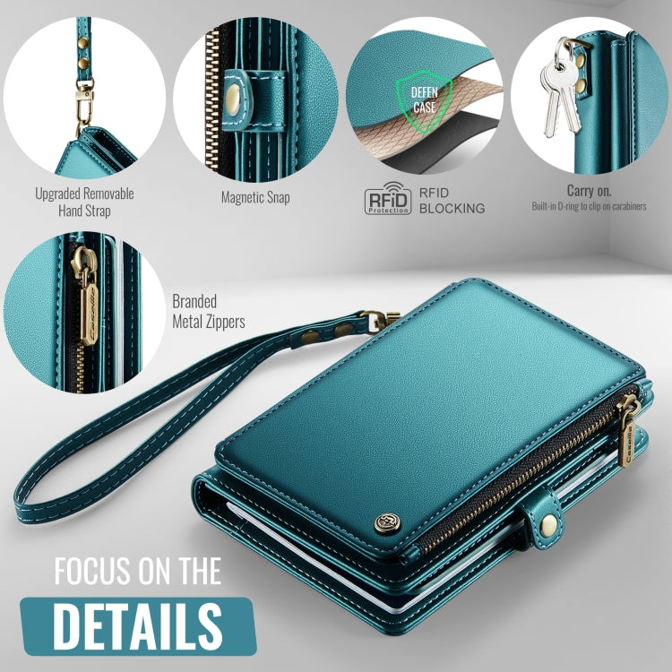 CaseMe-Me60 Multi-functional Anti-theft Swipe Passport Wallet(Green)