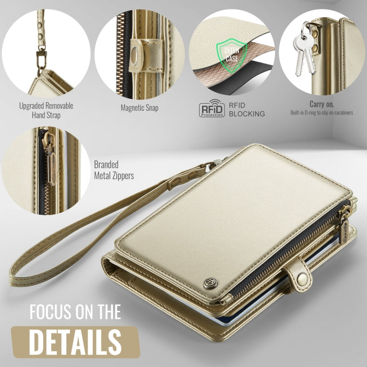 CaseMe-Me60 Multi-functional Anti-theft Swipe Passport Wallet(Gold)