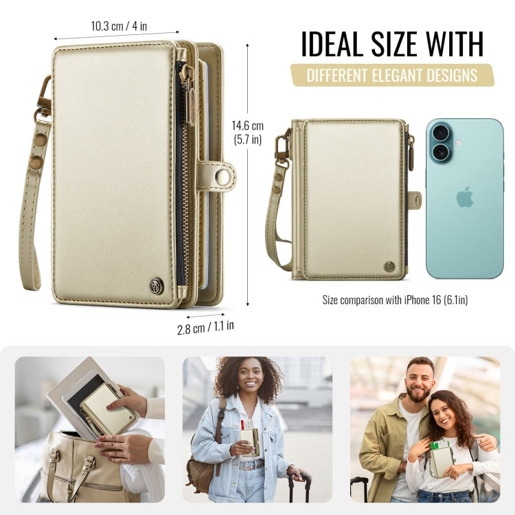 CaseMe-Me60 Multi-functional Anti-theft Swipe Passport Wallet(Gold)