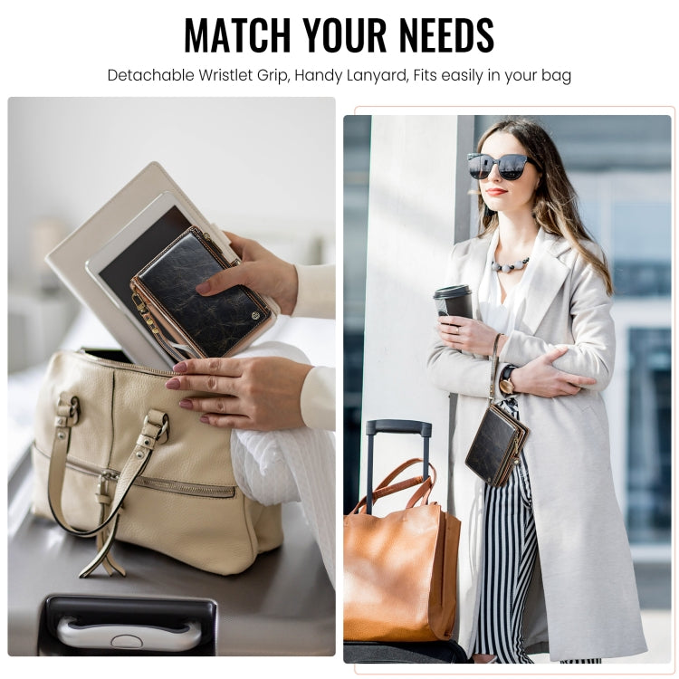 CaseMe-Me60 Multi-functional Anti-theft Swipe Passport Wallet(Brown)