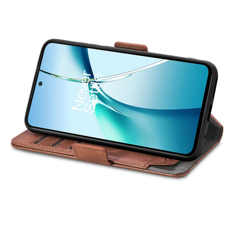 For TCL 50 5G CaseNeo Splicing Dual Magnetic Buckle Leather Phone Case(Brown)