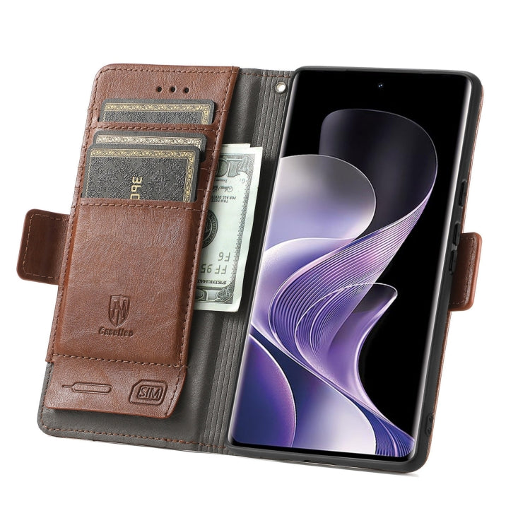 For TCL 50 Pro NxtPaper CaseNeo Splicing Dual Magnetic Buckle Leather Phone Case(Brown)