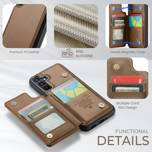 For Samsung Galaxy A16 5G CaseMe C22 Card Slots Holder RFID Anti-theft Phone Case(Brown)