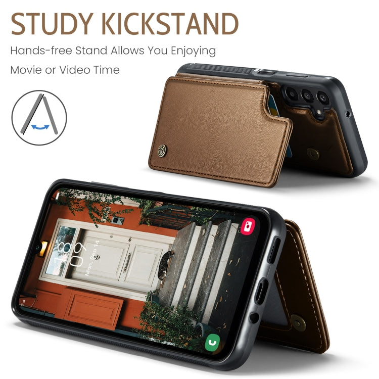 For Samsung Galaxy A16 5G CaseMe C22 Card Slots Holder RFID Anti-theft Phone Case(Brown)