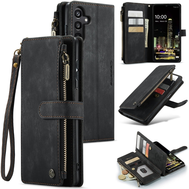 For Samsung Galaxy A16 5G CaseMe C30 Card Slots Zipper Wallet Leather Phone Case(Black)