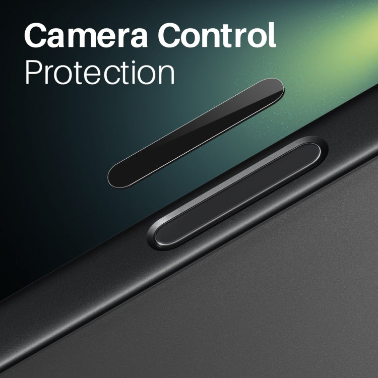 For iPhone 16 / 16 Plus / 16 Pro / 16 Pro Max NORTHJO 2Pcs Camera Control Button Protector Tempered Glass Film(Black)