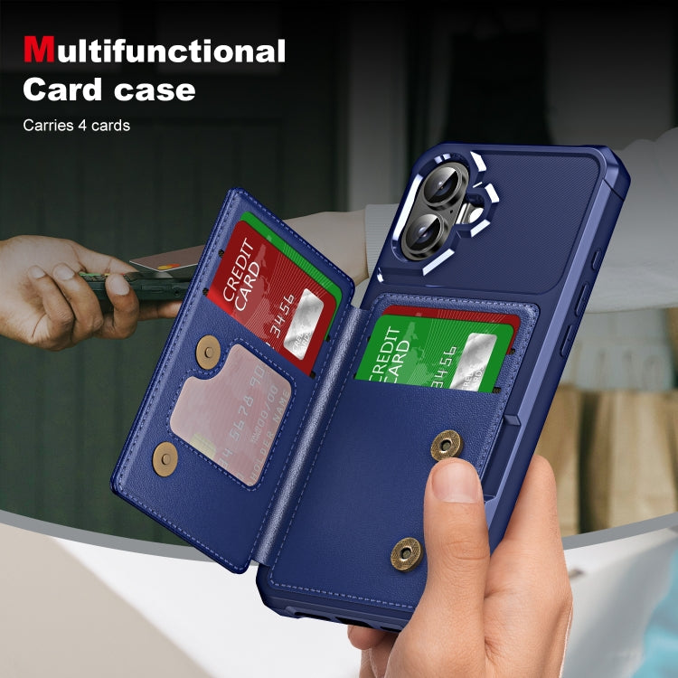 For iPhone 16 ENKAY Hat-Prince Card Slot Wallet TPU Back Leather Phone Case with Lens Film(Dark Blue)