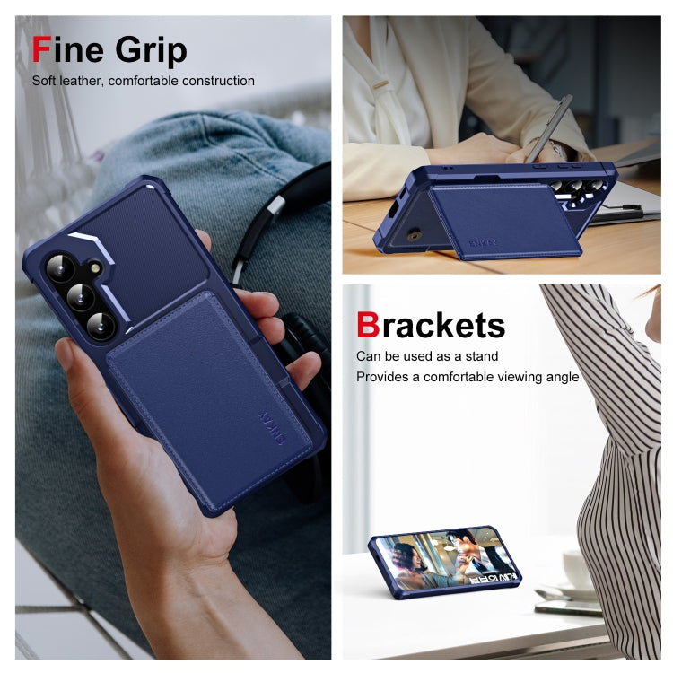 For Samsung Galaxy S24 5G ENKAY Hat-Prince Card Slot Wallet TPU Back Leather Phone Case with Lens Film(Dark Blue)
