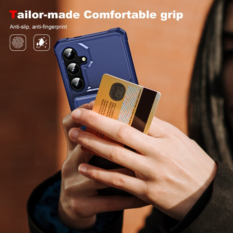 For Samsung Galaxy S24 5G ENKAY Hat-Prince Card Slot Wallet TPU Back Leather Phone Case with Lens Film(Dark Blue)