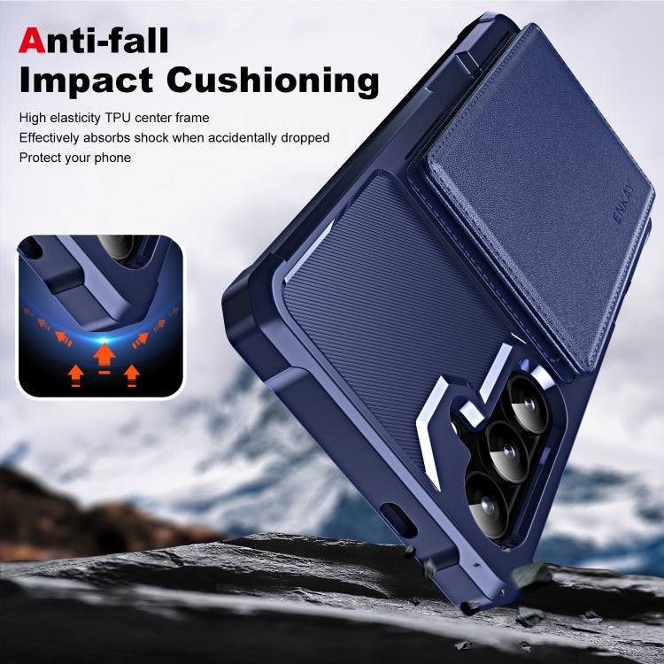 For Samsung Galaxy A35 5G ENKAY Hat-Prince Card Slot Wallet TPU Back Leather Phone Case with Lens Film(Black)