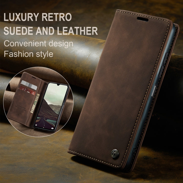 For Redmi 14C CaseMe 013 Multifunctional Horizontal Flip Leather Phone Case(Coffee)
