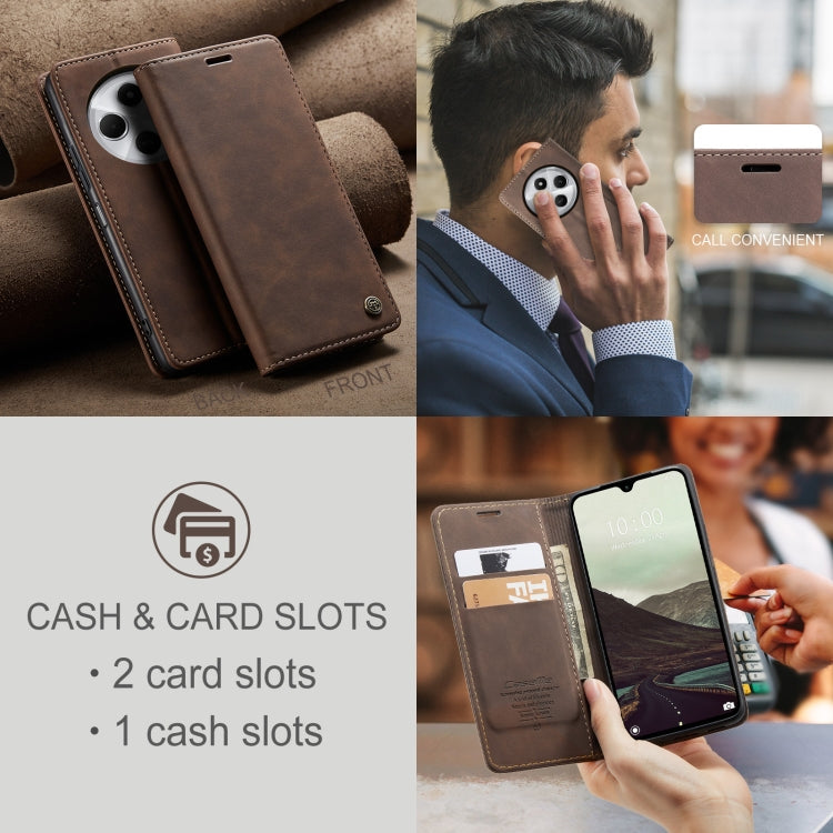 For Redmi 14C CaseMe 013 Multifunctional Horizontal Flip Leather Phone Case(Coffee)