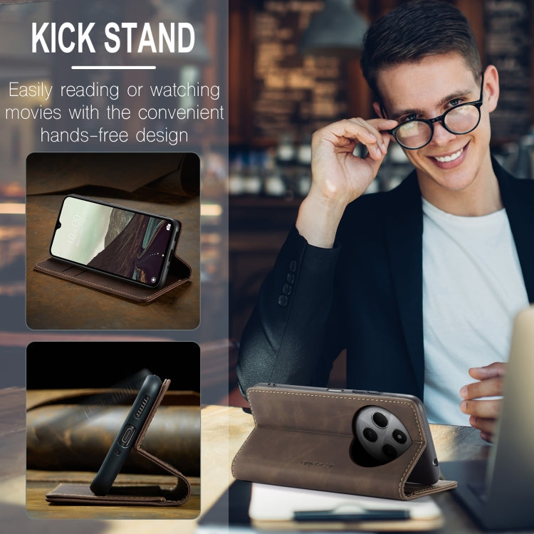 For Redmi 14C CaseMe 013 Multifunctional Horizontal Flip Leather Phone Case(Coffee)