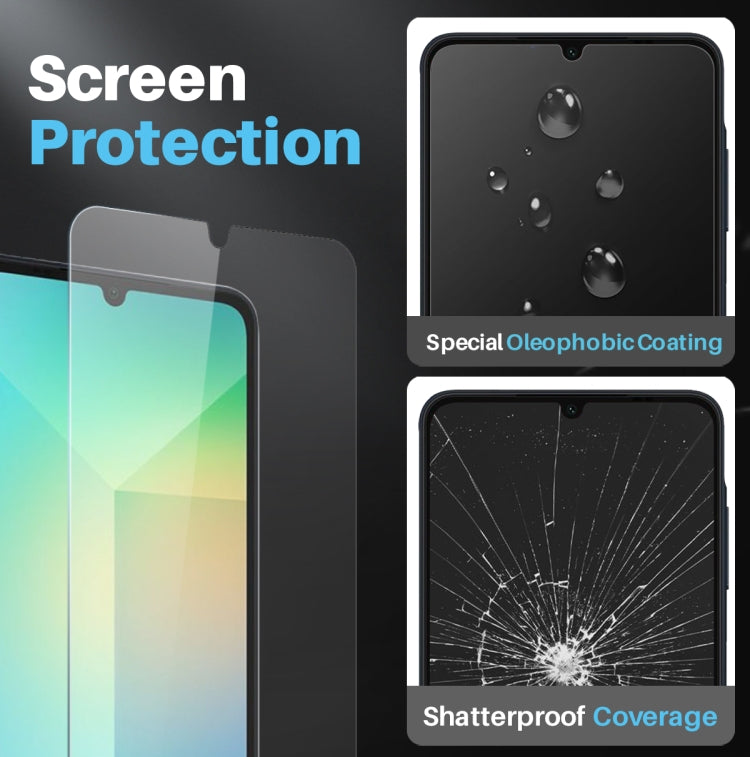 For Samsung Galaxy A06 4G NORTHJO 3 in 1 Clear Phone Case with Screen Protector Lens Film