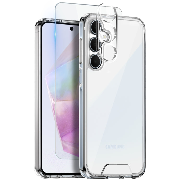 For Samsung Galaxy A35 5G NORTHJO 3 in 1 Clear Phone Case with Screen Protector Lens Film