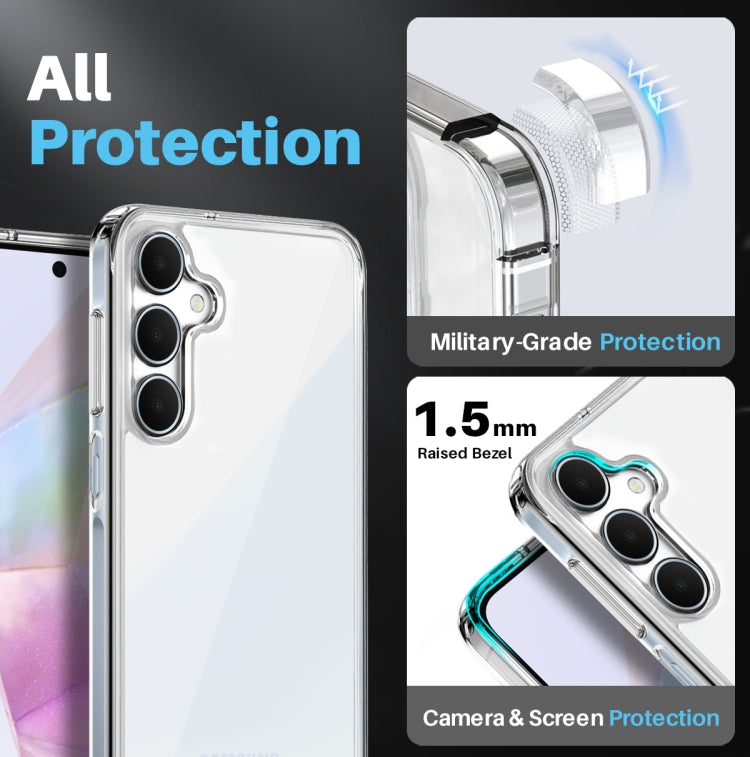 For Samsung Galaxy A35 5G NORTHJO 3 in 1 Clear Phone Case with Screen Protector Lens Film