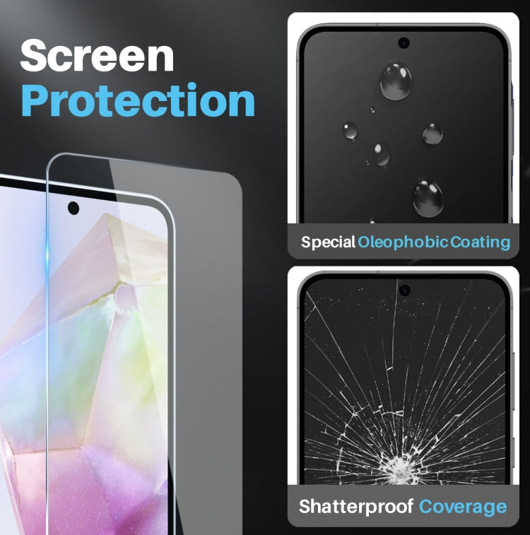 For Samsung Galaxy A35 5G NORTHJO 3 in 1 Clear Phone Case with Screen Protector Lens Film
