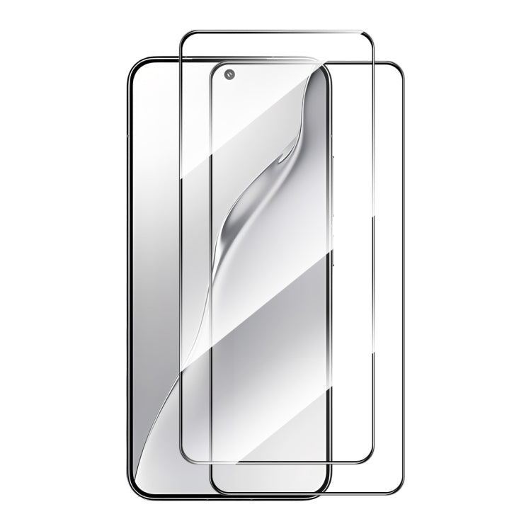 For Xiaomi 15 2pcs ENKAY Hat-Prince 0.18mm High Aluminum-silicon Tempered Glass Film, Support Ultrasonic Fingerprint Unclock