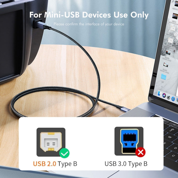 ENKAY ENK-CB170 USB C / Type-C to USB 2.0 B Printer Scanner Nylon Braided Cable, Length:0.5m