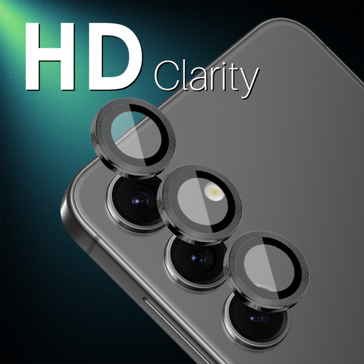 For Samsung Galaxy S25 5G NORTHJO Camera Lens Protector CD Metal Ring Tempered Glass Film(Black)