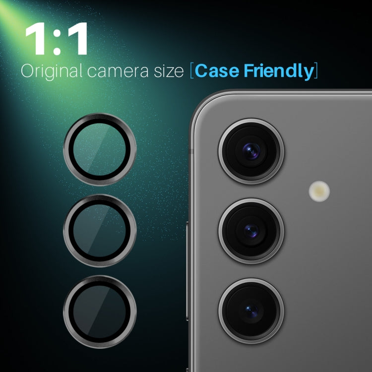 For Samsung Galaxy S25 5G NORTHJO Camera Lens Protector CD Metal Ring Tempered Glass Film(Black)