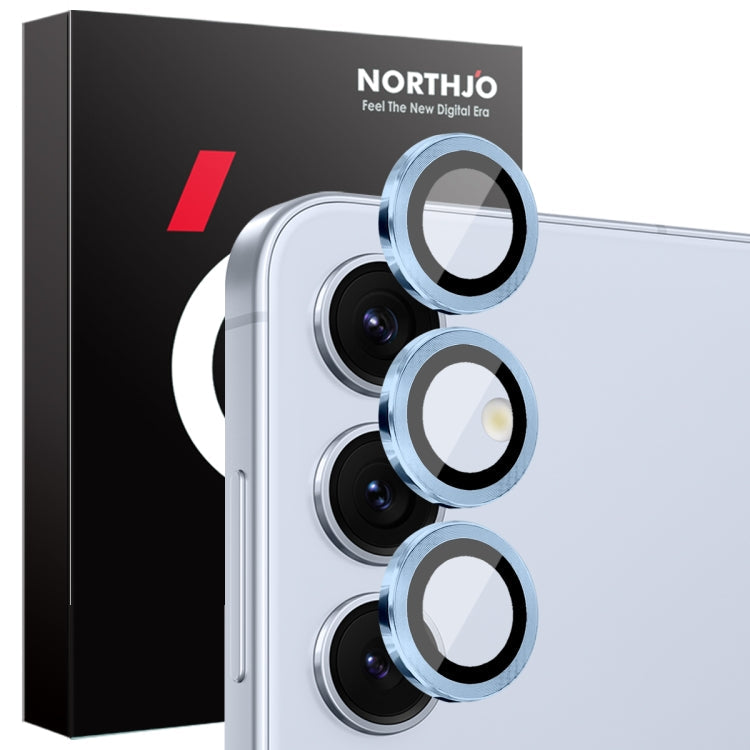 For Samsung Galaxy S25 5G NORTHJO Camera Lens Protector CD Metal Ring Tempered Glass Film(Blue)