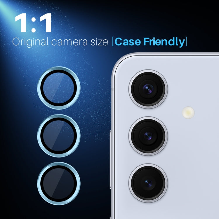 For Samsung Galaxy S25 5G NORTHJO Camera Lens Protector CD Metal Ring Tempered Glass Film(Blue)