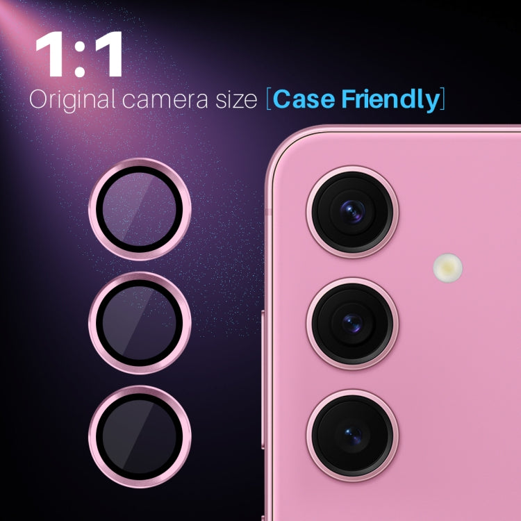 For Samsung Galaxy S25 5G NORTHJO Camera Lens Protector CD Metal Ring Tempered Glass Film(Pink)