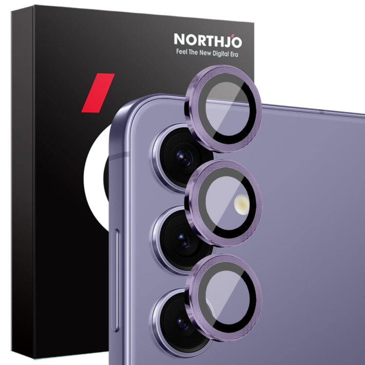 For Samsung Galaxy S25 5G NORTHJO Camera Lens Protector CD Metal Ring Tempered Glass Film(Purple)
