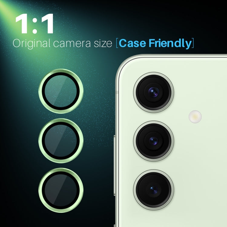 For Samsung Galaxy S25+ 5G NORTHJO Camera Lens Protector CD Metal Ring Tempered Glass Film(Green)