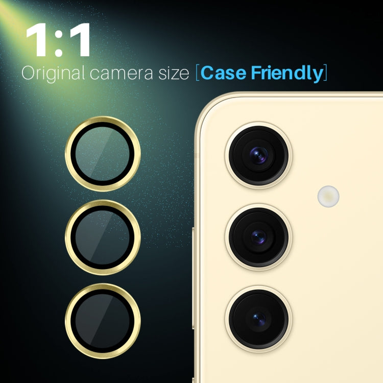For Samsung Galaxy S25+ 5G NORTHJO Camera Lens Protector CD Metal Ring Tempered Glass Film(Gold)
