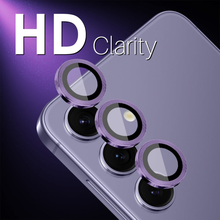For Samsung Galaxy S25+ 5G NORTHJO Camera Lens Protector CD Metal Ring Tempered Glass Film(Purple)